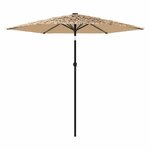 vidaXL Parasol de jardin avec LED et mât en acier marron 268x268x226cm