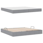 vidaXL Lit avec rangement et matelas Gris clair 200 x 200 cm Polyester