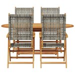 vidaXL Ensemble de salle à manger pour jardin 5 Pièces Gris