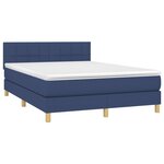 vidaXL Sommier à lattes de lit avec matelas LED Bleu 140x200 cm Tissu