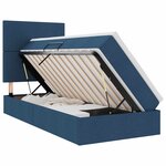 vidaXL Lit avec rangement et matelas Bleu 90 x 190 cm Polyester