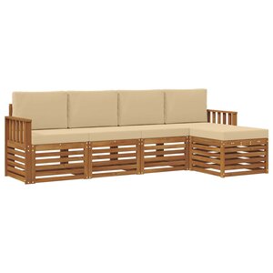 vidaXL Ensemble de canapés d'extérieur 5 pc Naturel et Beige