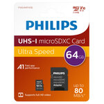 Philips carte mémoire micro sdxc 64 go uhs-i u1 v10