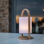 LUMISKY Lanterne sans fil LED Woody - H 37 cm - Blanc