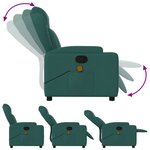 vidaXL Fauteuil de massage inclinable Vert foncé Tissu