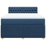 vidaXL Sommier à lattes de lit avec matelas Bleu 160x200 cm Tissu