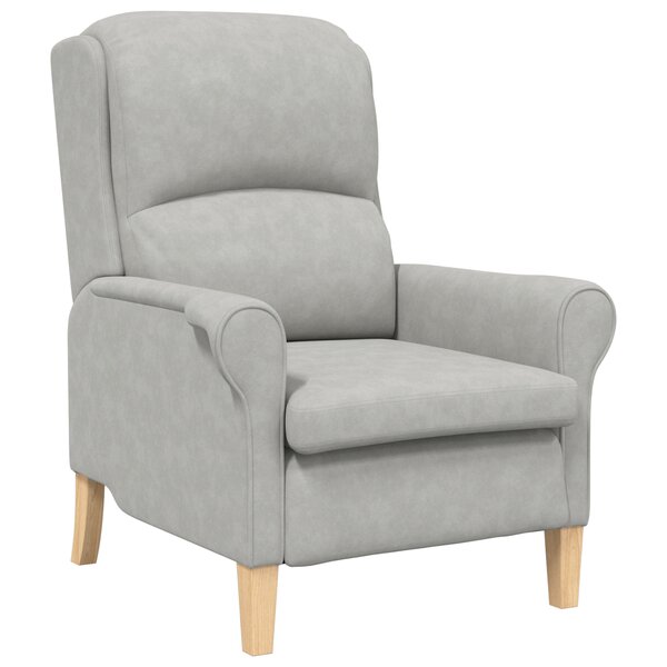 vidaXL Fauteuil gris clair 52 cm en microfibre
