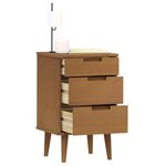 vidaXL Table de chevet MOLDE Marron 40x35x65 cm Bois de pin solide