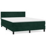 vidaXL Sommier à lattes de lit et matelas Vert foncé 140x200cm Velours