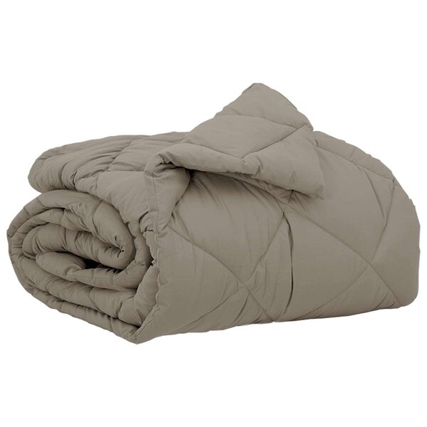 vidaXL Duvet complet toute l'année Gris clair 200 x 135 cm Microfibre