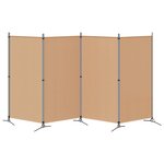 vidaXL Paravent 4 panneaux Beige 346 x 180 cm Tissu