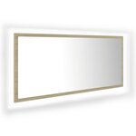 vidaXL Miroir LED de salle de bain Chêne sonoma 100x8 5x37cm Acrylique