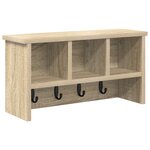 vidaXL Porte-manteau mural avec étagère Montage mural avec stockage Chêne sonoma 50 x 16 x 26 cm