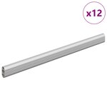 vidaXL Tige de placard 12 Pièces Argenté 764 x 15 x 29 mm