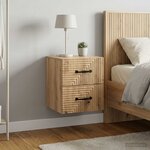 vidaXL Cabinet de chevet mural 2 pc Chêne artisanal 34 5 x 33 x 40 cm
