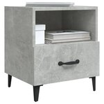 Vidaxl table de chevet gris béton bois d'ingénierie