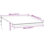 vidaXL Auvent rétractable automatique marron 400x300 cm