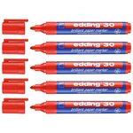 Marqueur Papier Encre Brillante 30 Rouge Pointe Ronde 1 5-3 mm x 5 EDDING