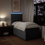 vidaXL Sommier à lattes de lit et matelas Gris foncé 90x190 cm Tissu