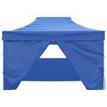 vidaXL Tente pliable avec 4 parois latérales 3 x 4 5 m Bleu