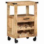 vidaXL Chariot de cuisine Marron 55 x 40 x 80 cm Bois de mangue massif