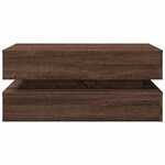 vidaXL Table basse avec lumières LED chêne marron 90x50x40 cm