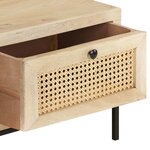 vidaXL Table basse 90x50x37 cm Bois de manguier et canne naturelle