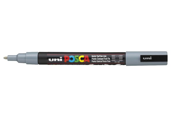 Marqueur pointe conique fine pc3m 0 9 - 1 3mm gris x 6 POSCA