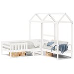 vidaXL Ensemble de lit et de banc avec toit sans matelas 100x200 cm