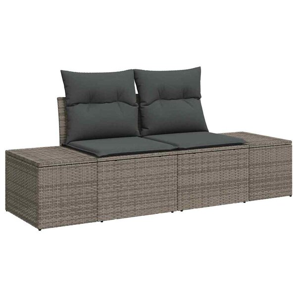 vidaXL Canapé de jardin Gris 123 x 62 x 69 cm polyrotin