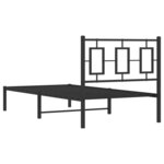 vidaXL Cadre de lit métal avec tête de lit noir 90x190 cm