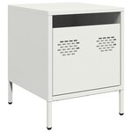 vidaXL Table de chevet blanc 35x39x43 5 cm acier