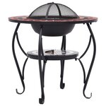 vidaXL Table de foyer mosaïque Terre cuite et blanc 68 cm Céramique