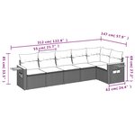 vidaXL Salon de jardin 6 Pièces avec coussins gris résine tressée