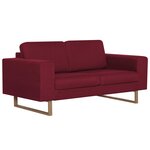 vidaXL Ensemble de canapé 2 Pièces Tissu Rouge bordeaux