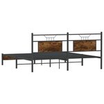 vidaXL Cadre de lit sans matelas chêne fumé 183x203 cm bois ingénierie