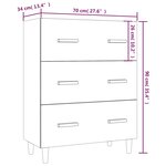 vidaXL Buffet Gris béton 70x34x90 cm Bois d'ingénierie