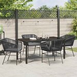 vidaXL Ensemble de salle à manger pour jardin 5 Pièces Noir Poly rotin