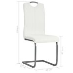 vidaXL Chaises à manger cantilever lot de 4 blanc similicuir