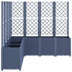 vidaXL Jardinière avec treillis bleu gris 160x160x140 cm PP
