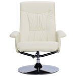 vidaXL Fauteuil inclinable avec repose-pied crème similicuir