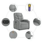 vidaXL Fauteuil de massage inclinable électrique gris clair tissu