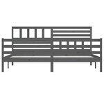 vidaXL Cadre de lit sans matelas bois massif gris 200x200 cm