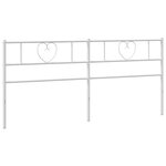 vidaXL Tête de lit métal blanc 180 cm