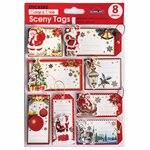 8 étiquettes cadeaux autocollantes - Père Noël traditionnel