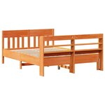 vidaXL Cadre de lit sans matelas cire marron 150x200cm bois pin massif