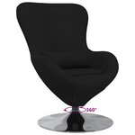 vidaXL Fauteuil œuf Noir tissu