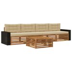 vidaXL Ensemble de canapés d'extérieur 5 Pièces Naturel et Beige