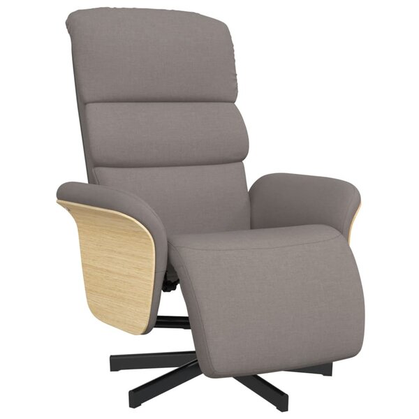 vidaXL Fauteuil inclinable avec repose-pieds taupe tissu
