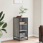 vidaXL Buffet sonoma gris 35 5x35x76 cm bois d'ingénierie et métal